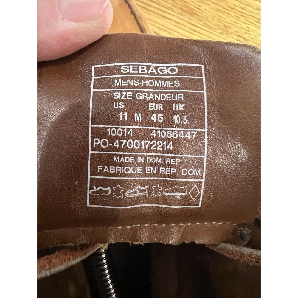 Sebago X Vane Scout Leather Boots Rust Cedar Mens Size 11 M Vibram Soles‎